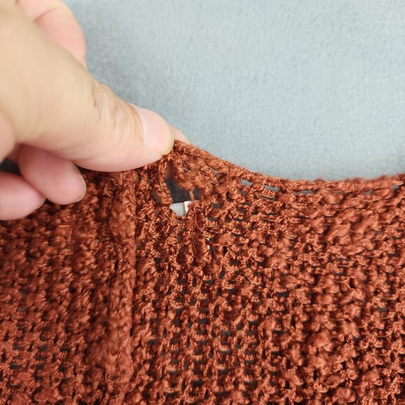 Vestique Sweater Womens Small Medium Burnt Orange Oversized Chunky Knit Top - Picture 8 of 9